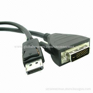DisplayPort Male to DVI Male Cable, Enable High-quality Optional Digital Audio Transmission